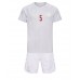 Tanie Strój piłkarski Dania Joakim Maehle #5 Koszulka Wyjazdowej dla dziecięce MŚ 2022 Krótkie Rękawy (+ szorty)
